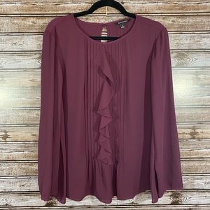 Banana Republic- Semi Sheer Ruffle Front Top